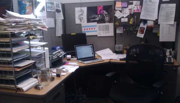 cluttered office